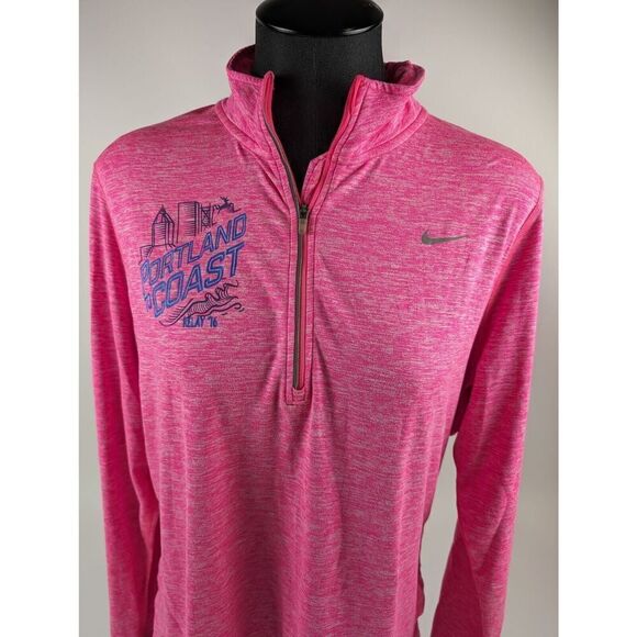 Nike Dri-fit Portland To Coast Pink  1/4 Zip Sweater Jacket Size XL - Picture 2 of 8